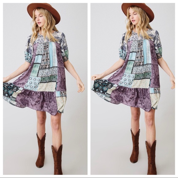 ✨LAST ONE✨Ethnic Patchwork print tunic dress - Picture 2 of 3